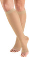 Truform Sheer Compression Stockings, 15-20 mmHg, Women's Knee High Length, Open Toe, 20 Denier, Nude, 2X-Large