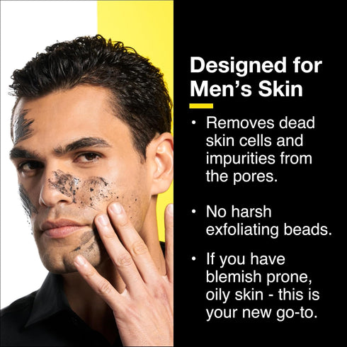 Lumin Charcoal Scrub Deep Detox for Men - Face Cleanser and Pre Shave Scrub, 30ml, 2-Pack