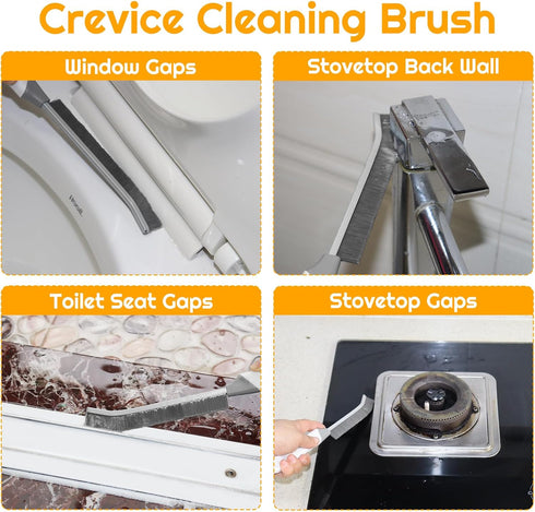 SUOXU Brushes,2pcs Household Thin Cleaning Hard Bristle Grout Scrub Brush Tool for Cleaning Tight Spaces in Home