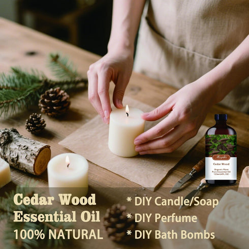 Set, 16oz 4oz Lavender & Cedarwood Essential Oils & Pure Natural Scent for Diffusers, Aromatherapy, Sleep Aid, Candle