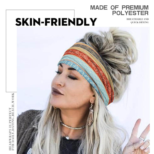 Olbye Boho Headbands - Women Wide Turban Elastic Nonslip Hair Scarfs for Workout and Yoga