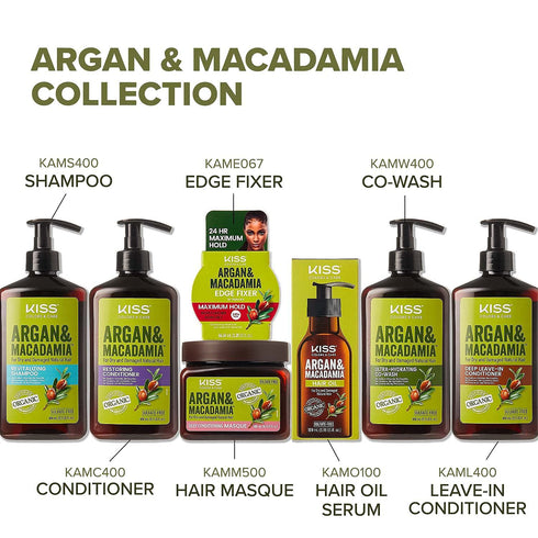 KISS Argan & Macadamia Reparative Hair Oil Serum, 100mL (3.38 US fl.oz.)