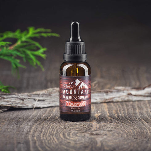 Rocky Mountain Barber Company Men’s Cedarwood Beard Oil - Grapeseed, Coconut, Argan Oil