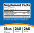 Nutricost Chelated Iron (from Ferrochel) 18mg, 240 Capsules - Gluten Free, Non GMO Iron Chelate Supplement