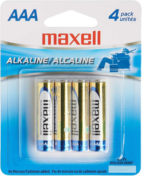 Maxell 723865 Ready-to-go Long Lasting and Reliable Alkaline AAA Battery ,4 Count (Pack