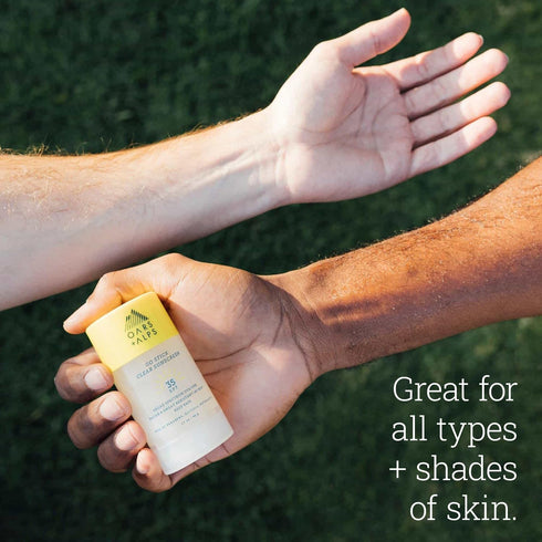Oars + Alps Go Stick Clear SPF 35 Face Sunscreen, Skin Care with Vitamin E, Water and Sweat Resistant, TSA Friendly