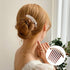 Honbay 2PCS 7 Teeth Hair Side Combs - Pearl Crystal Rhinestone Floral Twist Combs, Decorative Hair Accessories for Women