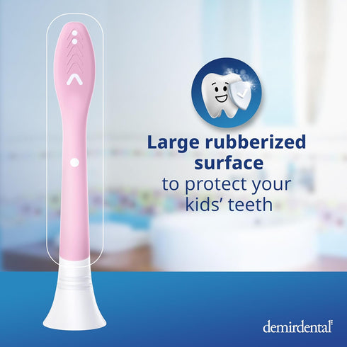 Kids Toothbrush Heads Compatible with Philips Sonicare, Replacement Heads for Ages 7 to 10 - Pink (8 Pack)