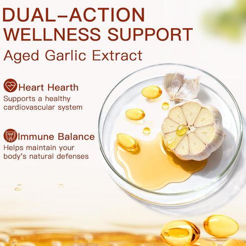 ZEYARUIBO Extract-300 Count Immune 2-Year Aged Garlic Odorless Organic Garlic Capsules Supplement for Heart & Support