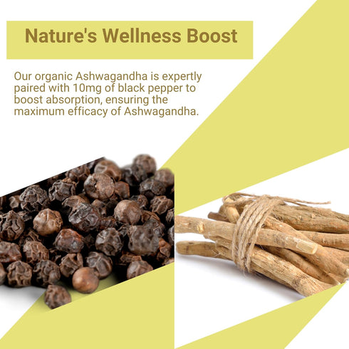 Ashwagandha Capsules - 1300mg Per Serving, 60 Count, with Black Pepper for Maximum Absorption