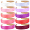 Wecoe 10pcs Satin Headbands, 1.3 Inch Wide Girls Red White Pink Purple Non Slip Fashion Hair Bands