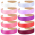 Wecoe 10pcs Satin Headbands, 1.3 Inch Wide Girls Red White Pink Purple Non Slip Fashion Hair Bands