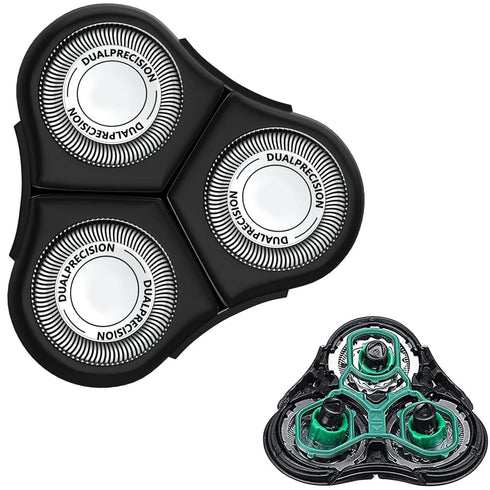 RQ11 Replacement Heads Compatible with Philips RQ11, Norelco RQ11 New Upgraded Electric Shaver 2D Models (1 Head)