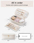 Vlando Travel Makeup Bag, Small Portable Cosmetic Organizer Case for Women, Makeup Brush Pouch (White)