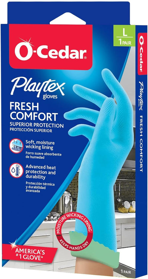 PLAYTEX Fresh Comfort Large Gloves, 1 Count, Pack of 4