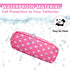 Cute Waterproof Small Pencil Case Makeup Bag for Purse, Preppy Nylon Makeup Brush Holder with Zipper (Slim-Pink Heart)