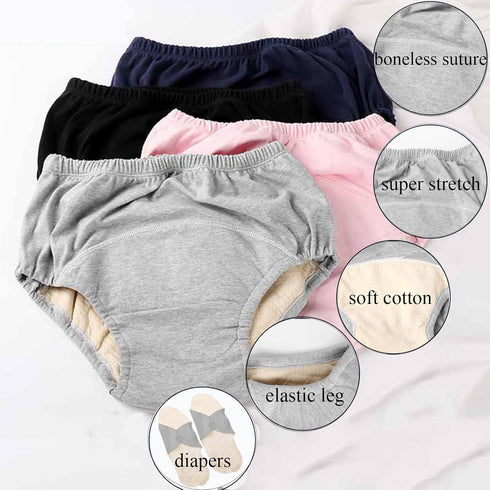 MKKBOB Leakproof Panties for Women Incontinence Diapers,Panties for Incontinence for Home Care Incontinence Diapers