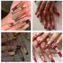 80+ Pcs Golden Nail Charms with Rhinestones, Nail Art Accessories for Women Manicure Craft Supplies