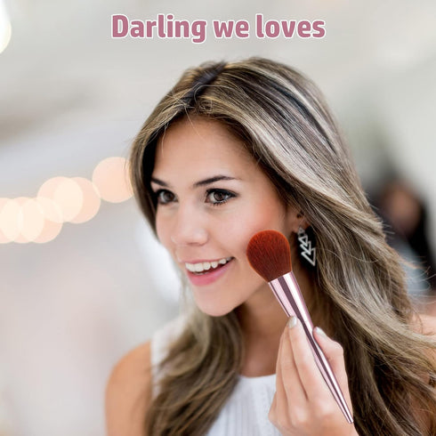 7Pcs Professional Pink Makeup Brushes Set, Essential Beauty Tools for Beginners and Travel by YUESHENNAN
