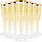 RAIHOMKIT 50 Pack Plastic Champagne Flutes Disposable, Gold Rim Champagne Glasses, 4.5 Oz