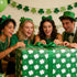 ZRLABL 30x394 Inches, St. Patrick's Day Wrapping Paper Roll, Green and White Clover Pattern, Premium Paper, Reversible