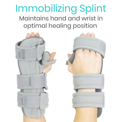 Vive Resting Hand Splint (Right), Night Immobilizer Wrist Finger Brace, Thumb Stabilizer Wrap for Arthritis,