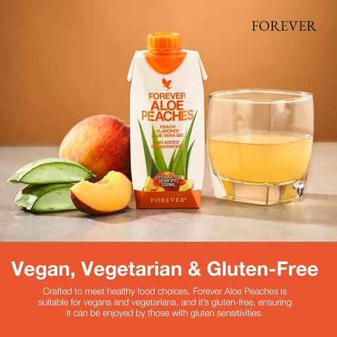 Immune 6 Packs Forever Living - Forever Aloe Peaches - Supports Digestion, System, Energy Levels No Preservatives