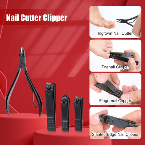 Manicure Set, Stainless Steel Nail Care Set, Professional Ingrown Toenail Clipper Grooming Tool Kit
