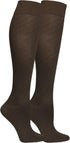 NuVein Compression Socks for Men and Women, Brown, Large - Medical Grade 15-20 mmHg Knee High, 1 Pair