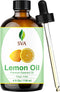 SVA Lemon Essential Oil – 4 Fl Oz – 100% Natural for Diffuser, Hair Care, Skin Care, Aromatherapy, with Dropper
