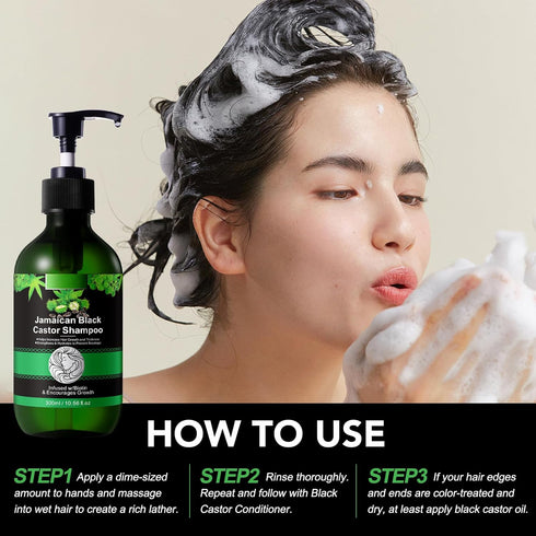 Jamaican Black Castor Oil Shampoo and Black Castor Oil Set - 10.56 fl. oz Strengthen and Restore Gift Set