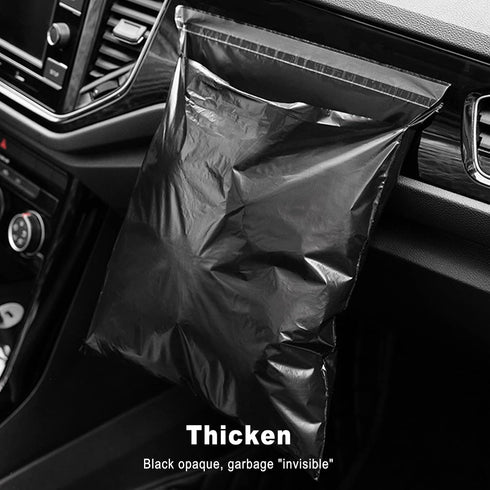 Disposable Car Trash Bags, Pack of 100, Portable Self Adhesive Vomit Bags for Cars, Black