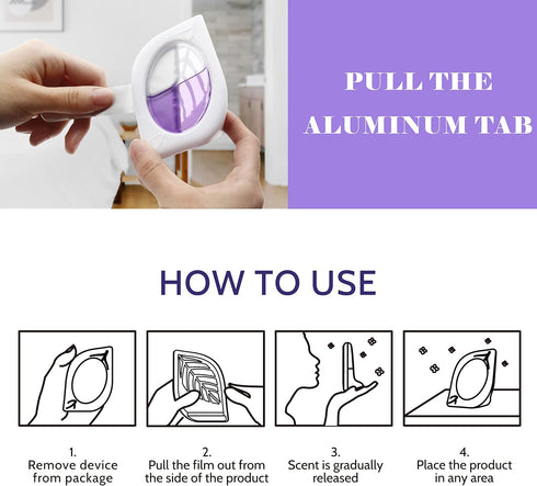 Air Freshener for Home, 4 Pack, Lavender Essential Oils, Odor Eliminator for Small Areas, Up to 120 Days