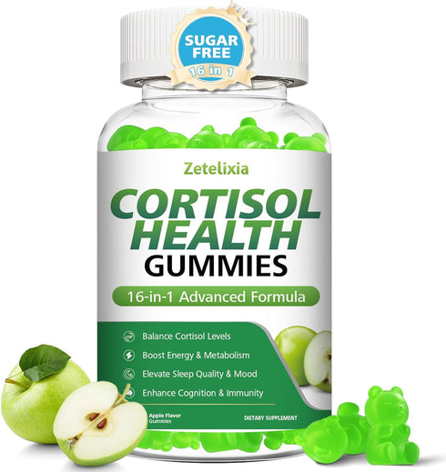 Zetelixia Cortisol Gummies for Women, 16-in-1 Cortisol Supplements for Women, Cortisol Reducer with