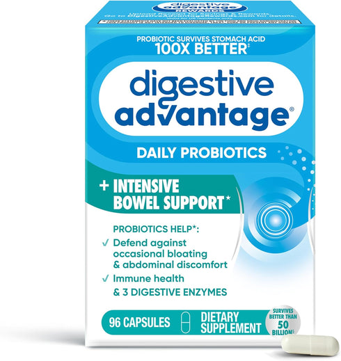 Digestive Advantage Intensive Bowel Support Probiotics Supplement, 96 Count