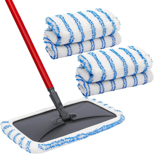 kCarpoly 4 Pack Reusable Mop Replacement Pads Suitable for 15*8 inch Flat Mops,