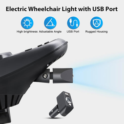 Accessories,3 Electric Wheelchair Led Light Power Wheelchair Pin XLR Head High Brightness Adjustable Angle, Night