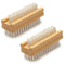 Konex Non-Slip Wooden Two-Sided Hand and Nail Brush, Heavy Duty Fingernail Cleaning Brush (2 Pack)