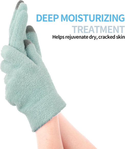 SPA Gloves for Dry Hands, Overnight Moisturizing Touch Screen Gloves for Women & Men, Reusable Cotton