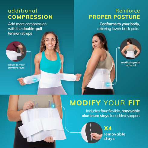 BraceAbility Plus Size Back Brace for Lower Back Pain Relief, Bariatric Support Belt for Injury Recovery (7XL)