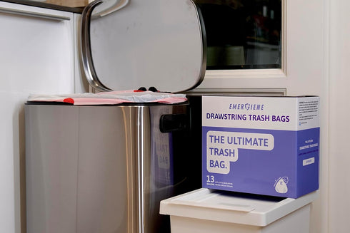 Tall Kitchen Drawstring Trash Bags, 13 Gallon, Lavender-Scented, Leakproof, Super Strong, 200 Count