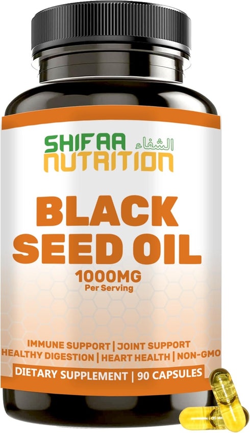 Halal Black Seed Oil, 1000mg, 45 Servings, Supports Hair, Skin, Joints, Immune, Heart, Digestion