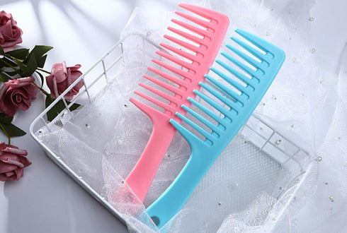 KONSLMS Wide Tooth Detangling Comb, Premium Durable Large Pink Comb for Curly, Long, and Wet Hair
