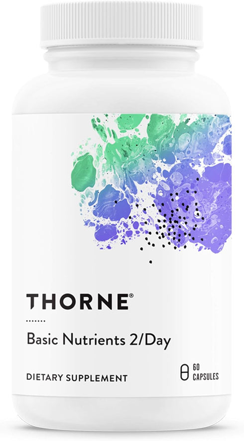 THORNE Basic Nutrients 2/Day, Comprehensive Daily Multivitamin, Gluten-Free, 60 Capsules, 30 Servings