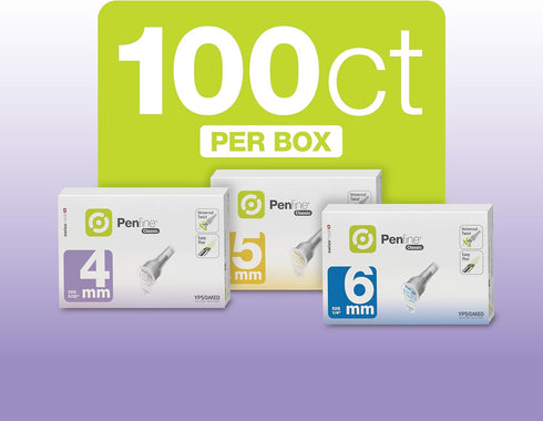 Penfine Classic Pen Needle, 32G x 4mm, 100ct, Swiss Made, Universal Fit