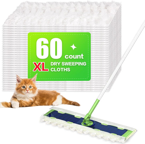 YHOVID XL Heavy Duty Dry Sweeping Cloths Compatible with Sweeper Mop, Microfiber Duster