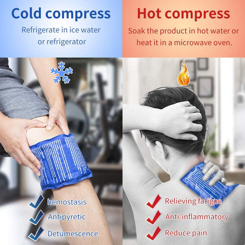 Gel Ice Packs for Injuries - Adjustable Wrap for Pain Relief, Non-Toxic Smooth Reusable, Flexible Therapy for