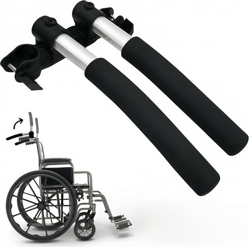 owfccla Universal Wheelchair Handle Extenders & Stroller Extension Handles -Adjustable 2-Pack Push Bar