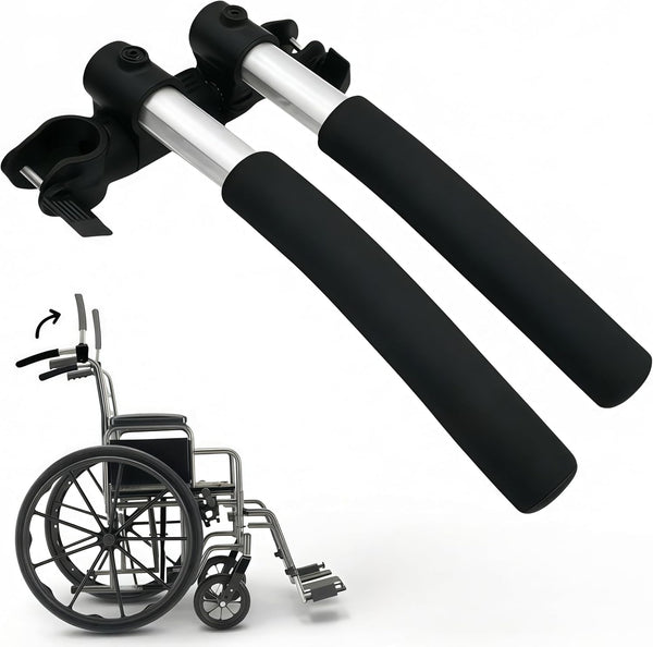 owfccla Universal Wheelchair Handle Extenders & Stroller Extension Handles -Adjustable 2-Pack Push Bar