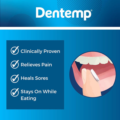 Dentemp Canker Sore Medicine - 2pk Canker Cover, Oral Pain Reliever for Fast Acting Canker Sore Relief